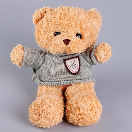 Soft toy "Bear" in a jacket, 28 cm, beige color-4
