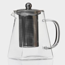 A glass teapot with a metal sieve Magistro 