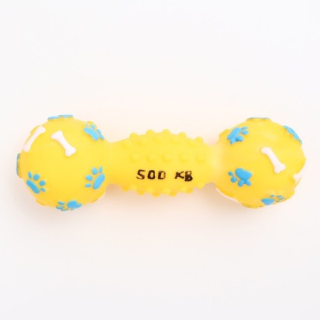 Brying toy "dumbbell 500 kg", 17.5 cm, yellow-1