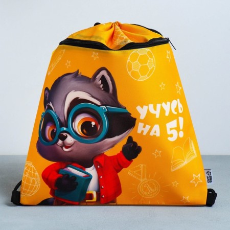 A bag for shoes "I am studying at 5!" 2 sections, 30 x 40 cm-1