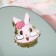 Brooch "Rabbit" Rush cheeks, pink color in gold