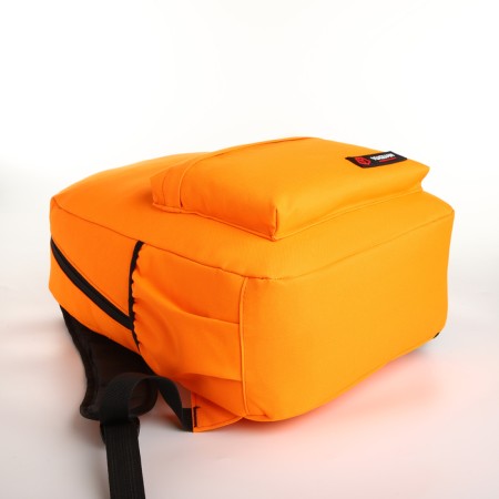 School backpack on a zipper, 4 pockets, color orange color-4