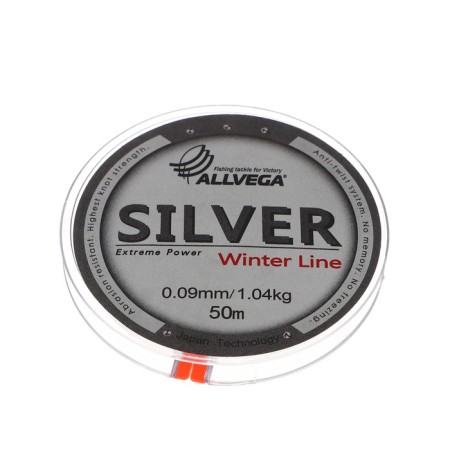 Monophile Fine Allvega Silver, diameter 0.09 mm, test 1.04 kg, 50 m, silver