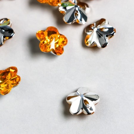 Buttons plastic for creativity 1 Process "Flower of Rhound. Orange" set 20 pcs d = 1.2 cm