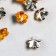 Buttons plastic for creativity 1 Process "Flower of Rhound. Orange" set 20 pcs d = 1.2 cm