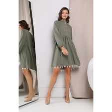 Dress shirt female looklikecat, size 46, green color