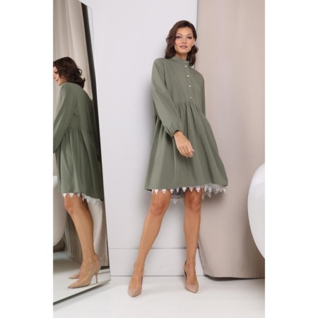 Dress shirt female looklikecat, size 46, green color