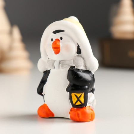 Souvenir Ceramics "Penguin in a cap with pompom" MIXs 3.7x2.8x6 cm-4