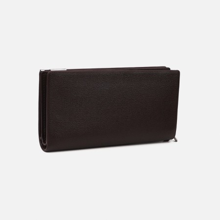 Men's purse with lightning, a section on a magnet, with a pen, brown color-1