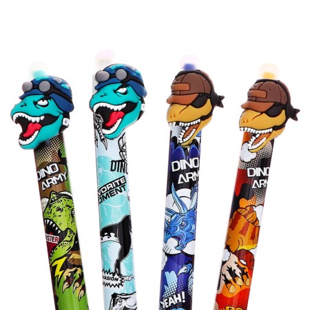 Gel handle Erased ink, blue rod, 0.5 mm, machine gun, dinosaurus body mix-2