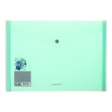 A4, 550 μm button, Erichkrause "Matt Pastel Bloom", with extension, 4 compartments, translucent, embossing "Sand", mix-3