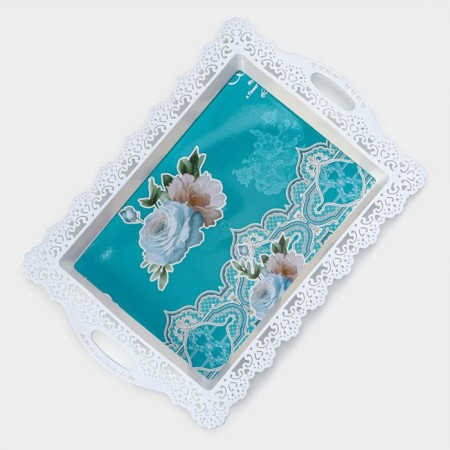 Plastic rectangular tray "openwork border", 35 × 24 × 2 cm, color mix-7