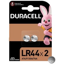 Alkalin battery Duracell, LR44 (A76, KA76, V13GA) -2BL, 1.5V, blister, 2 pcs.