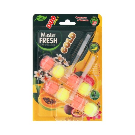 Master Fresh toilet Block, Duo Effect 5V1 Gold formula, tropic, 2 pcs