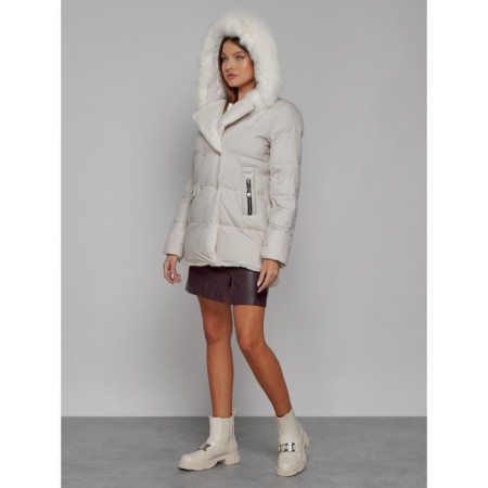 Winter jacket, size 42, beige color-4