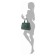 Female bag, artificial leather, green 36x10x27 cm