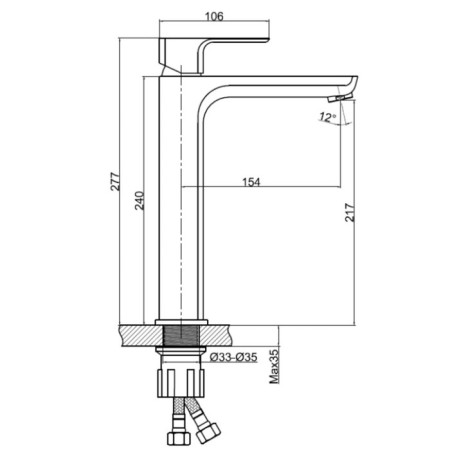 Cersanit GEO A63043 shell mixer, tall, drain set-7