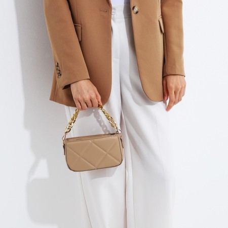 Cross-Bodi Bag on a zipper, beige color-7