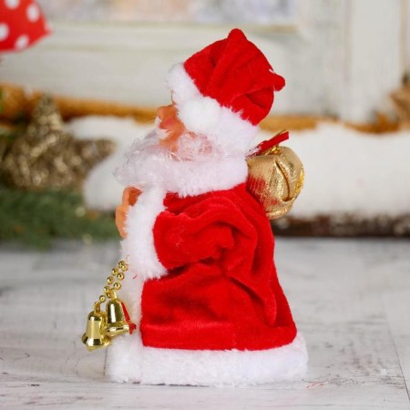 Santa Claus "Kuchenya fur coat" moves, with backlight, 16.5 cm-1