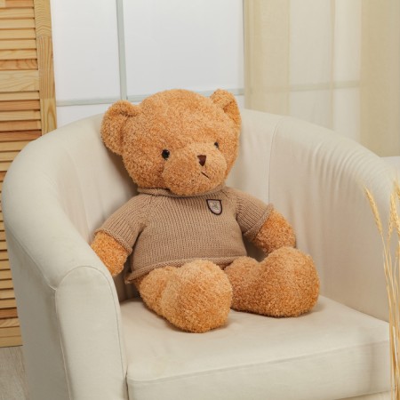 Soft toy "Bear", in a knitted sweater, 75 cm, beige color