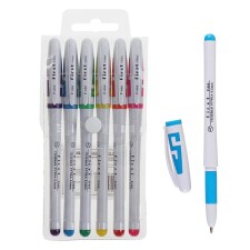 A set of gel pens, 6 colors, a case with colored inserts, in a blister