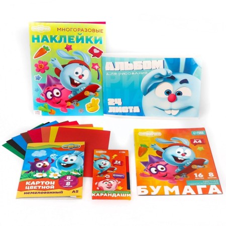 Gift set of a first -grader for a boy, 5 items, Smeshariki-1