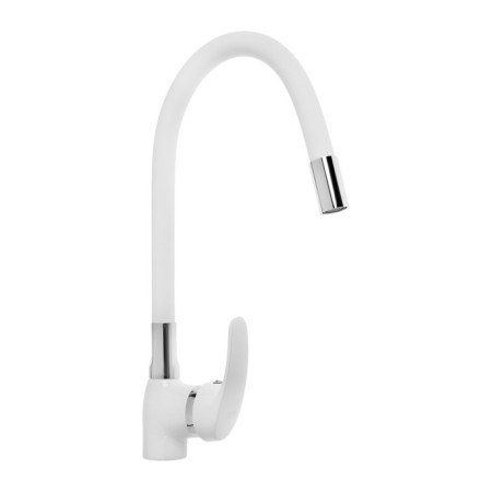 Kitchen mixer Zein Z5973, flexible silicone spout, 40 mm cartridge, brass, white-3