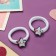Hair elastic band "Tenderness" (set 2 pcs) asterisk, 4 cm, white