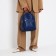 Women's backpack made of artificial leather with lightning, 1 pocket, blue color