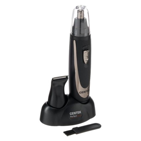 Trimmer Centek CT-2177, for ears/beards, 2 nozzles, 1haa, black chrome