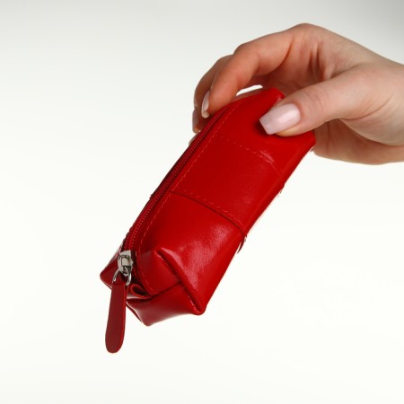 Pocket Key on the zipper, Textura, length 12.5 cm, ring, red color-5