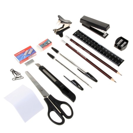 Set of desktop Erichkrause Office, 14 items, rotating, gray-1