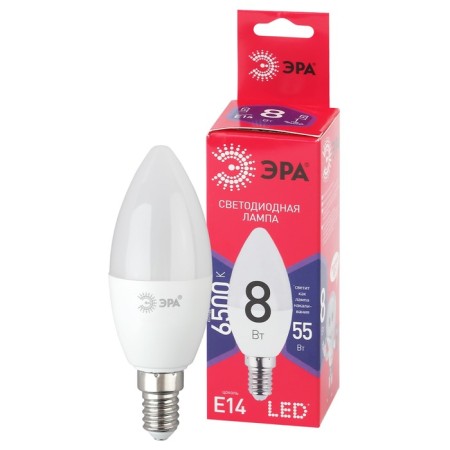 LED LED era Red Line "candle", 8 W, E14, 640 lm, 6500k, glow cold white