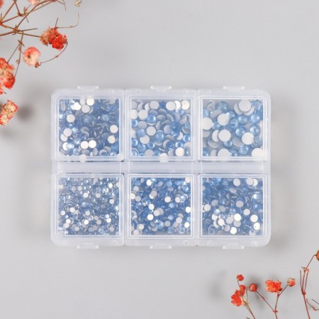 Decor for creativity Glass "Rhinestones. Light blue" d = 2-4.8 mm nr 1188 pcs 6x8x1.5 cm-4