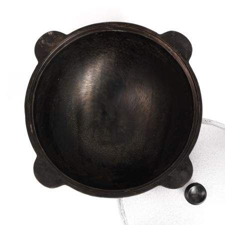Kazan is cast -iron, 8 l, round bottom, aluminum cover-3