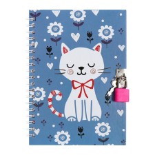 Gift notebook, 45 sheets, line, on the castle, on the crest, the cat white (17.8x13cm)