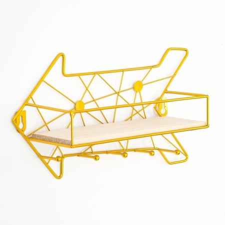 Wall hanger with a shelf "arrow", with backlight, 5 hooks, gold-3