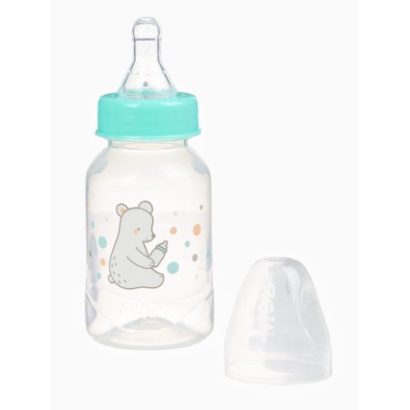 A bottle of feeding “Bear Basic”, classic throat, 150 ml., 0 months, white/turquoise color-4
