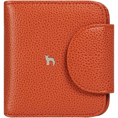 A button wallet. Card (8)/coins/bill, coral color 10x10.5x3.5cm