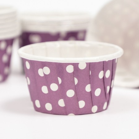 Muffin baking uniform, purple in white peas, 3.8 x 3 cm-1