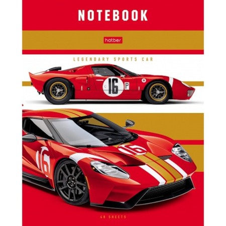 Notebook of 48 sheets in the "Sports Auto" line, cover coated cardboard, rounded corners, an offset block 65g/m2, mix-5
