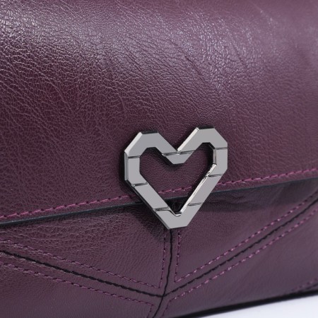 Magneta bag, long belt, purple color-4
