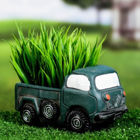 Pot "Truck Vill" Green, 13.5x8x7cm