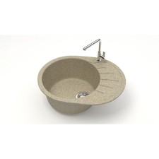 Мойка кухонная из камня ZETT lab. 10/Q5, 575x440x215 мм, матовая, врезная, песочная