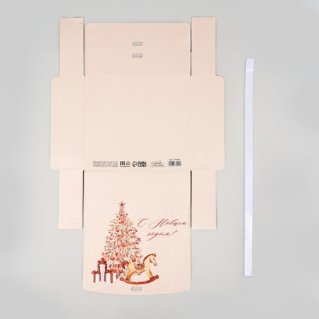 Folding gift box "New Year's toys", 20 x 18 x 5 cm, without tape, New Year-6