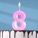 Candle in the cake on the skewer "Fine", the number "8", 5 cm, pink