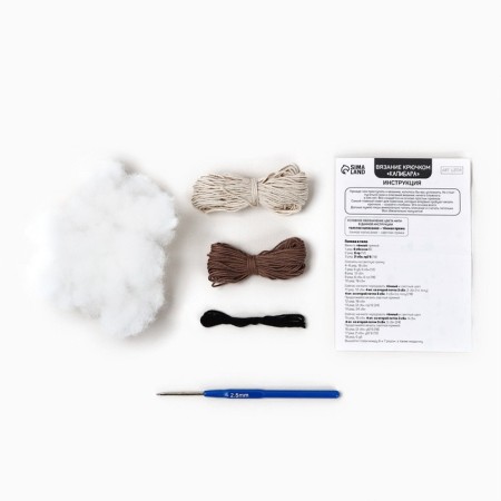 Crochet kit. Amigurumi: DIY soft toy "Capybara", 8 cm-3