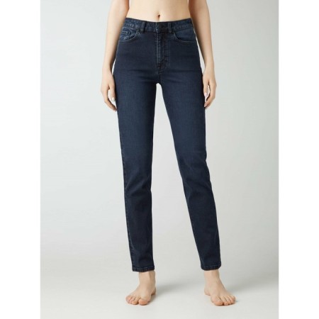 Women's jeans with a high landing CONTE Elegant Straight Leg, size L, color Blue Black-3