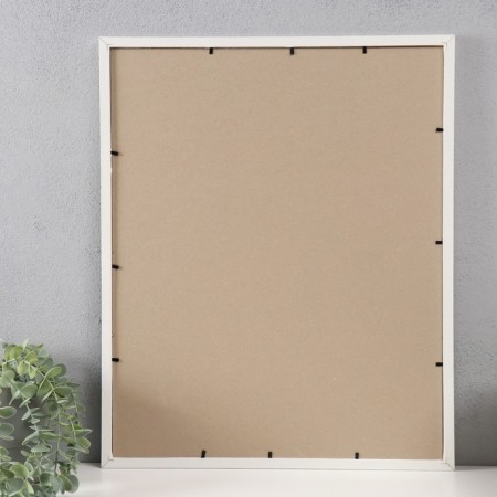 MDF photo frame (100) 40x50 cm, white color (plastic screen)-3