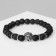 Bracelet unisex "lava" lion, black color with silver, d = 7 cm